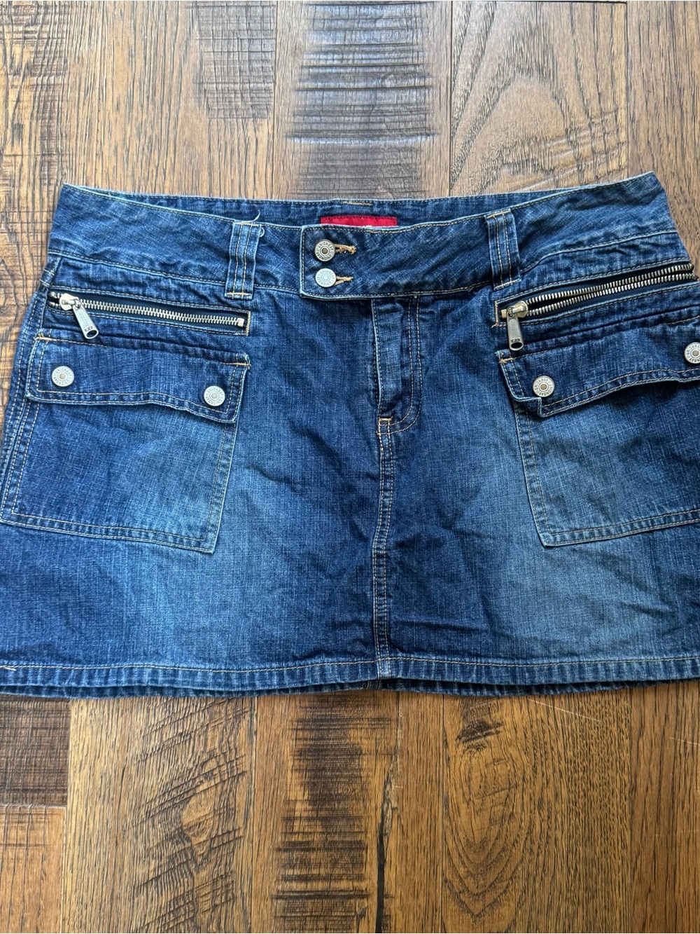 Denim Mini Skirt- Dark blue